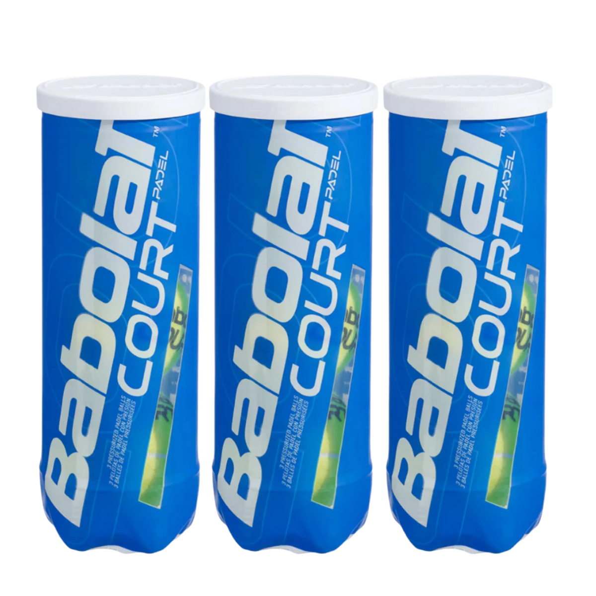 Drie blikken Babolat Court padelballen
